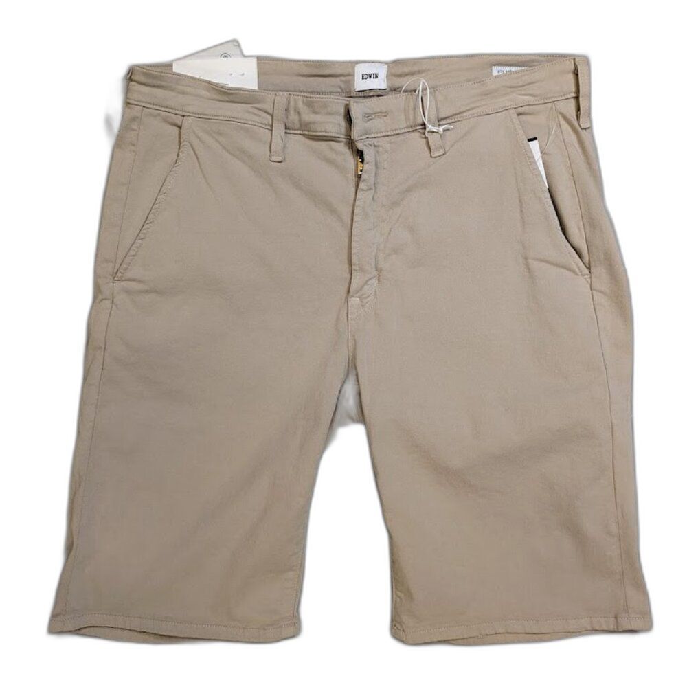Edwin Men's Shorts SZ 32  OTIS SHOT Chino Oyster Beige NEW $118 Golf/ Outdoor  W